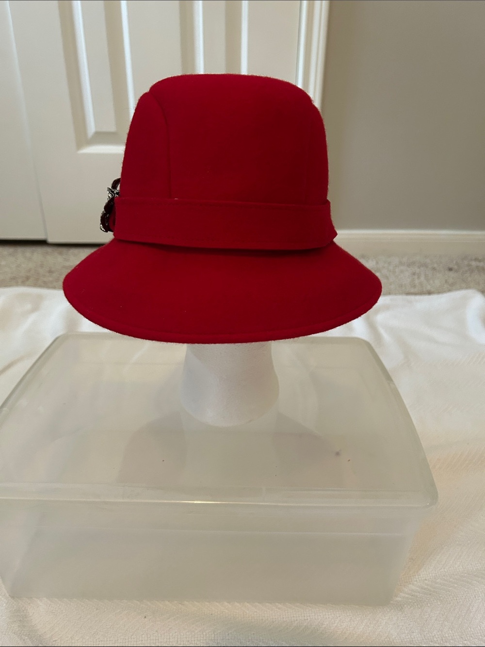 J. Crew Red Wool Cloche Hat